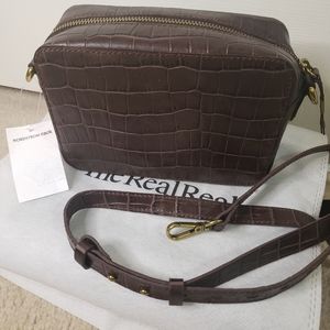 Madewell Transport Camera Bag Croc Embossed